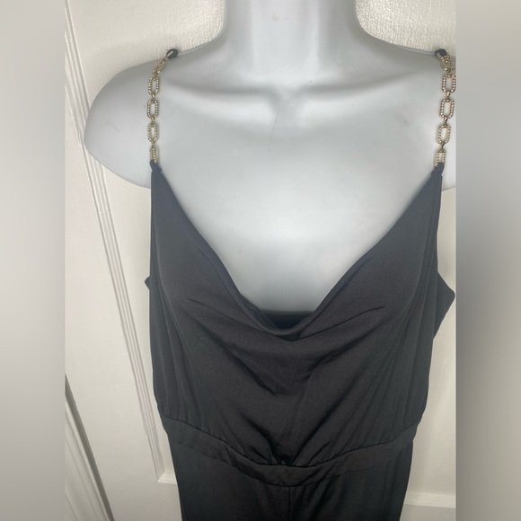 JASON WU NWT Emmett Jeweled Strap Cowl Neck Black Jumpsuit - Picture 6 of 13